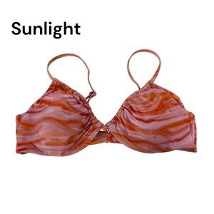 Y2K Vintage Style Womens SZ M Swirl Pattern Bikini Top NO SIZE TAGS OR MATERIAL